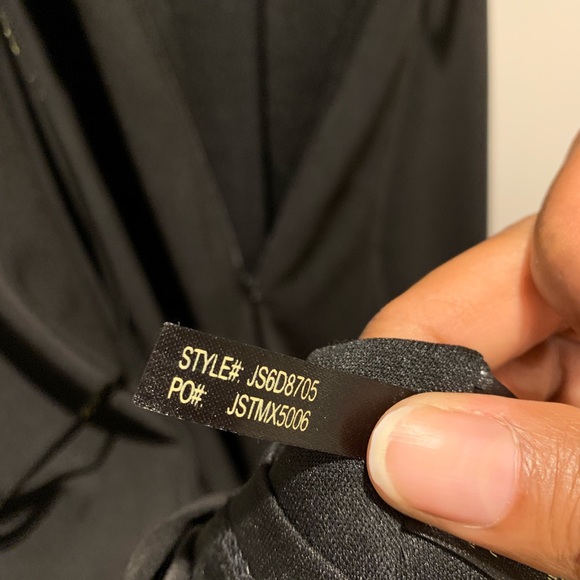 Black Halter Sleeveless Asymmetrical Draped Dress - Picture 8 of 10